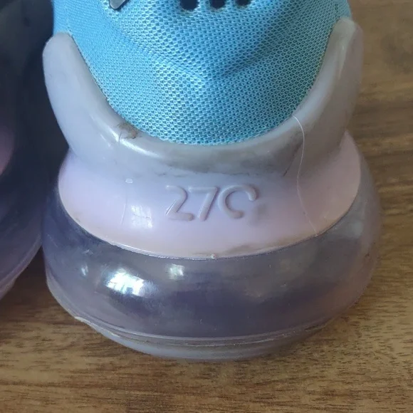 Nike Air Max 270 Women's White Sneakers with Purple and Orange Accents Size 7.5 - Picture 4 of 8